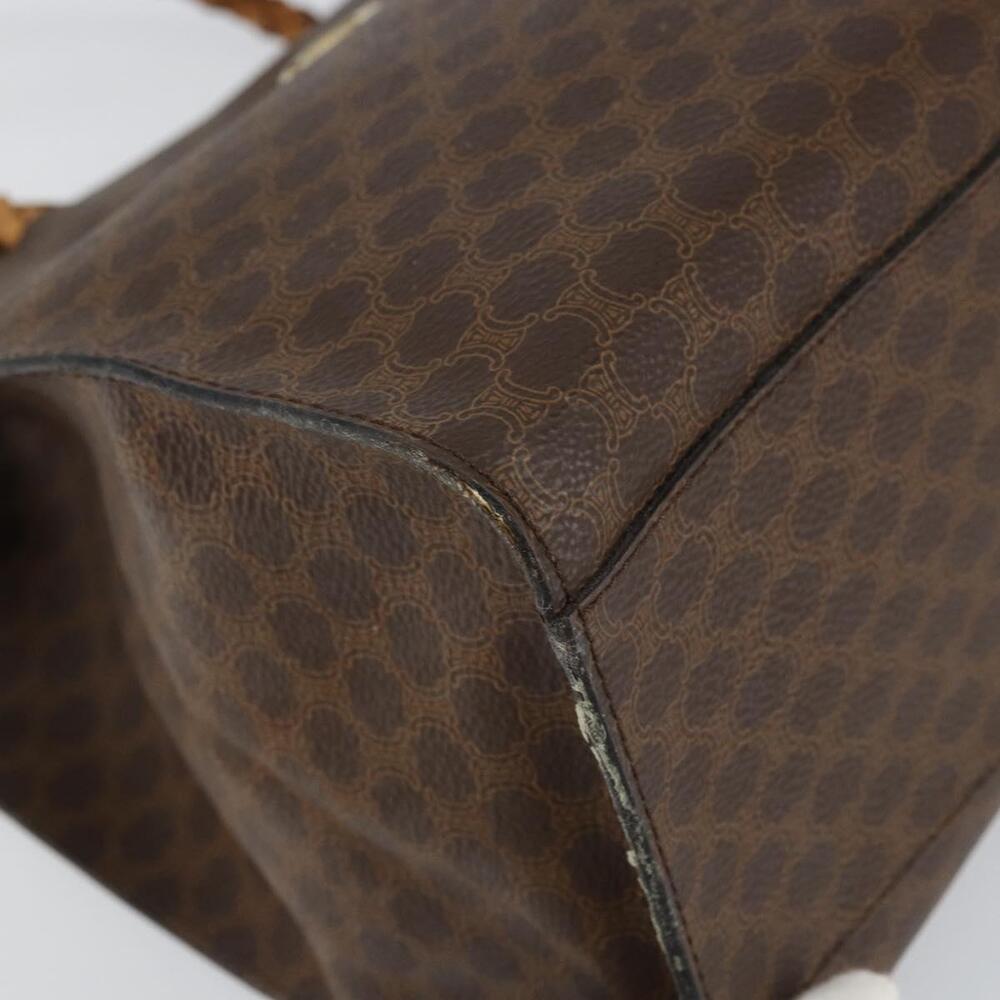 CELINE Macadam Canvas Hand Bag PVC Leather Brown Gold Auth 161051 - Picture 14 of 16